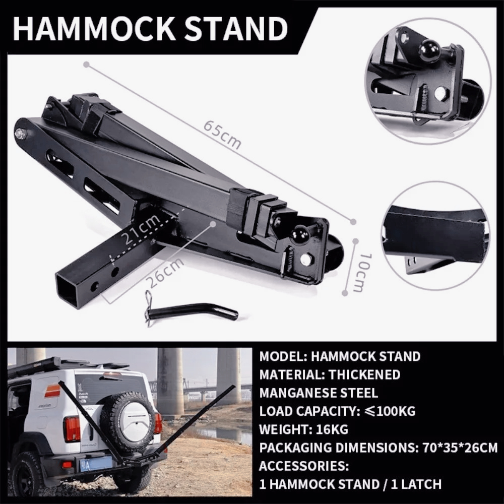 Outdoor Camping Vehicle - AM-Outdoor Trailer Bar Square Hammock Rack