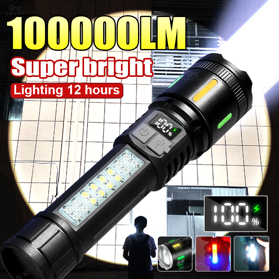 Outdoor Camping And Fishing - High Power Flashlight 18650 Battery Rechargeable