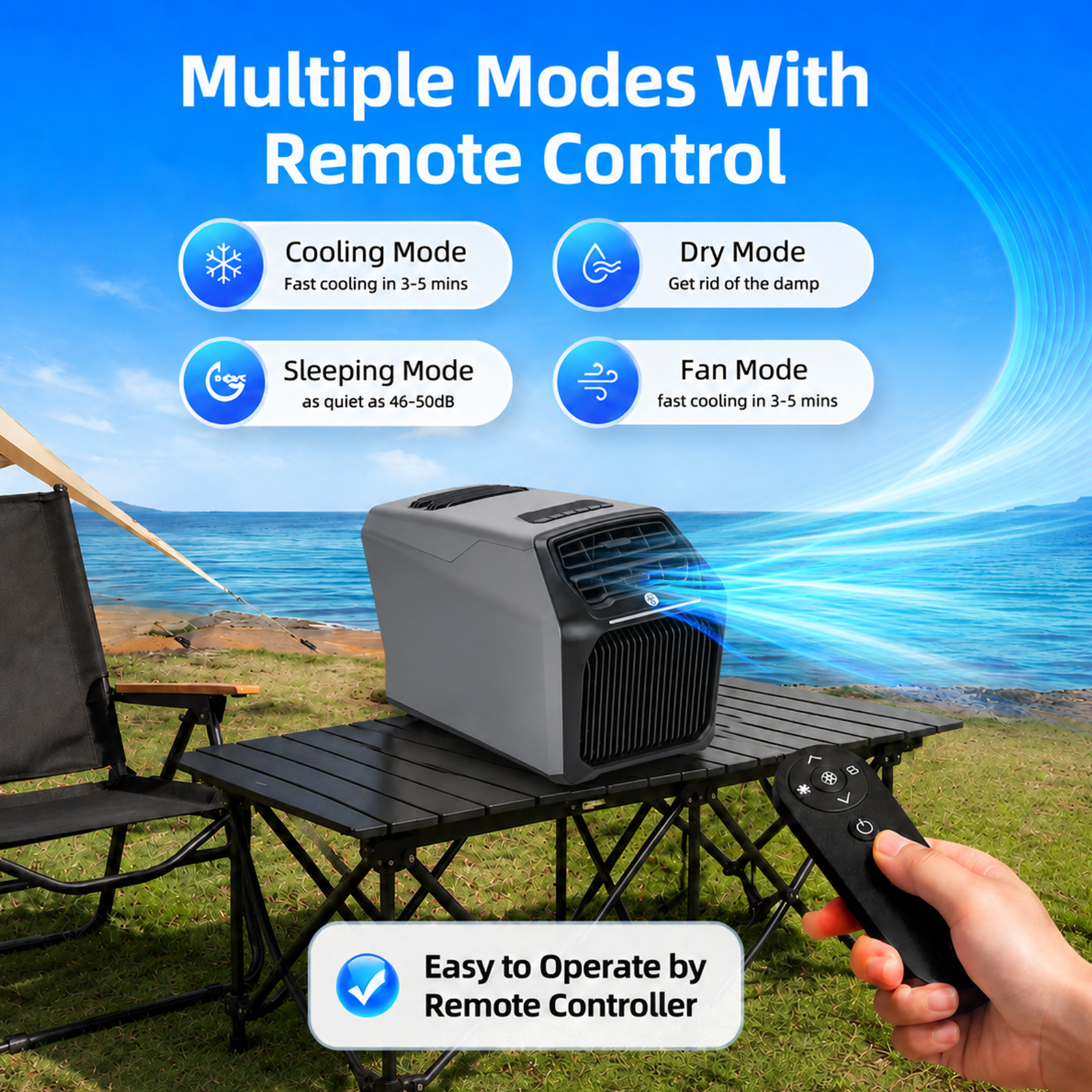 Outdoor Camping Vehicle - 6800BTU Portable Air Conditioner with Cooling