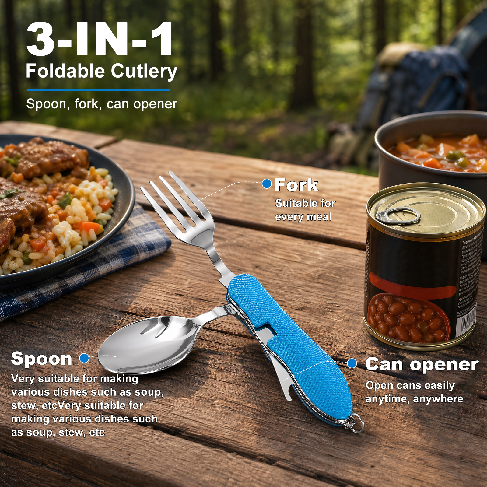 Multifunction 3 in 1 Camping U - مراجعة Camp Utensil Set وسعره