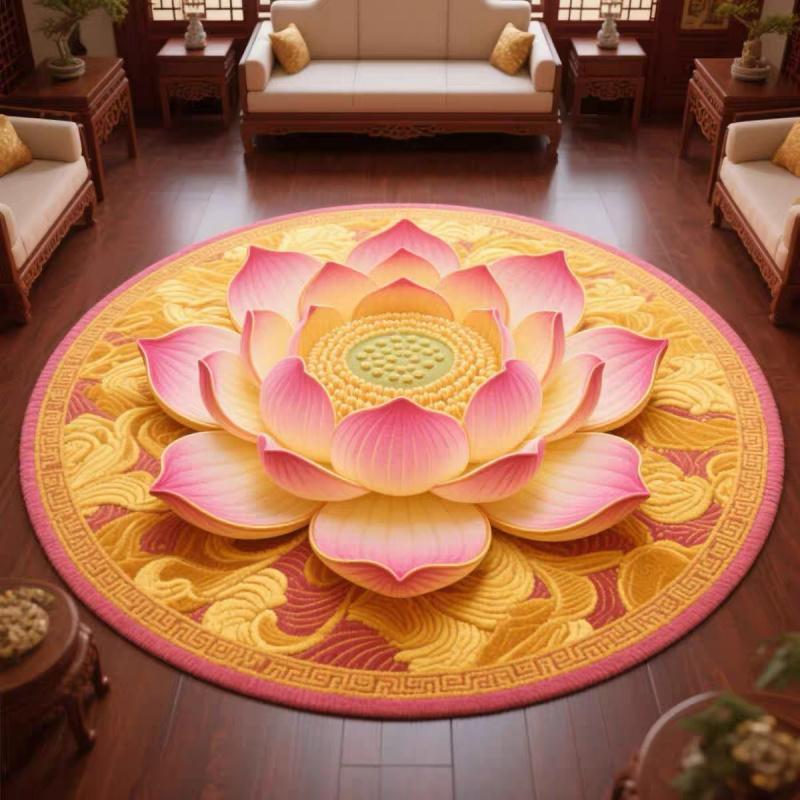 VIKAMA Chinese Style round Rug - مراجعة Camping Outdoor Or Indoor وسعره