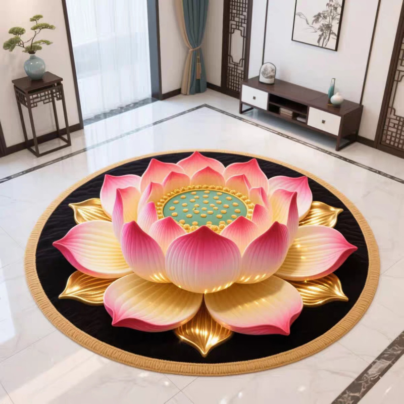 VIKAMA Chinese Style round Rug - مراجعة Camping Outdoor Or Indoor وسعره
