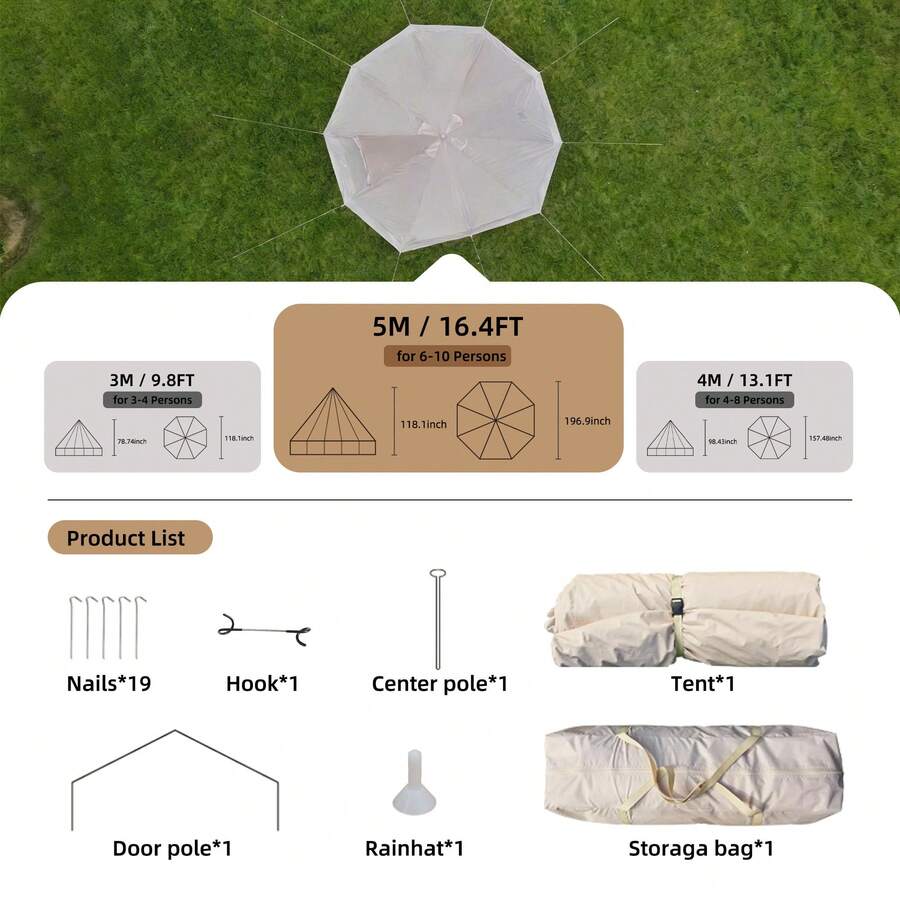 Waterproof Glamping Bell Tent  - مراجعة Outdoor Camping And Glamping وسعره