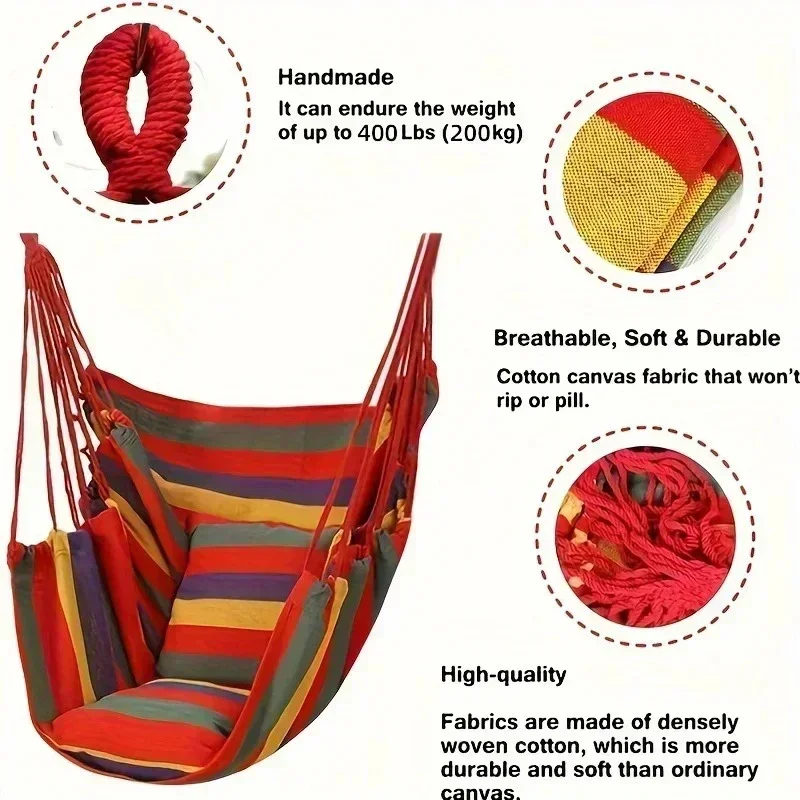 Hot Colorful Striped Canvas Ha - مراجعة Camping Outdoor Or Indoor وسعره