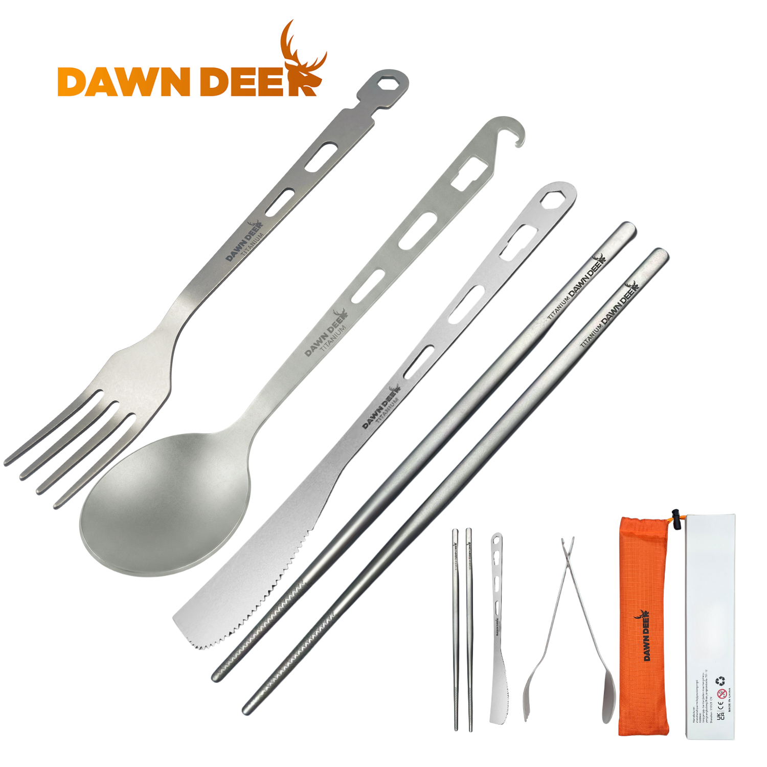 DAWN DEER Titanium 4pcs Campin - مراجعة Camp Utensil Set وسعره