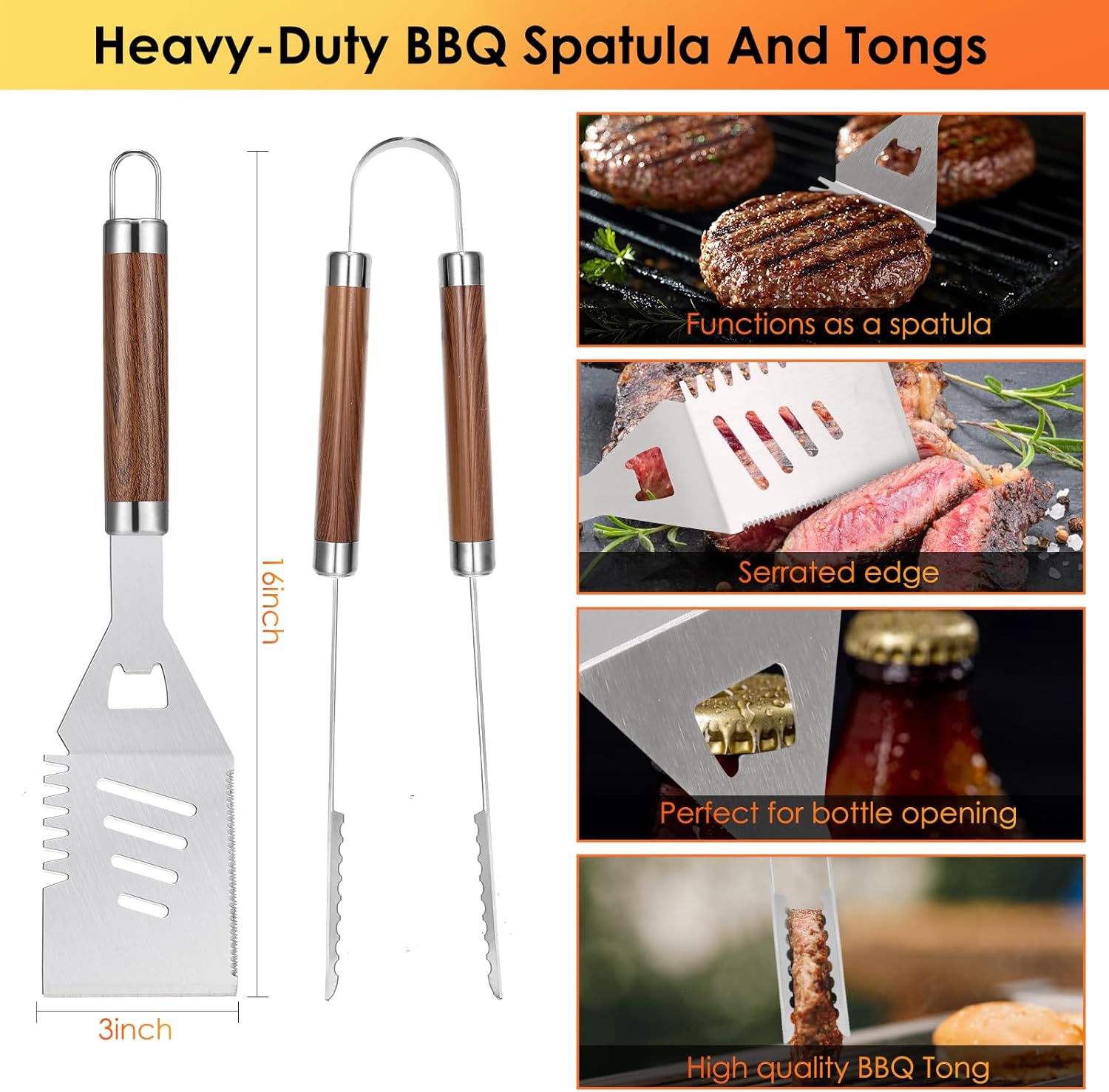 34Pcs Heavy Duty Grill Tools S - مراجعة Camp Utensil Set وسعره