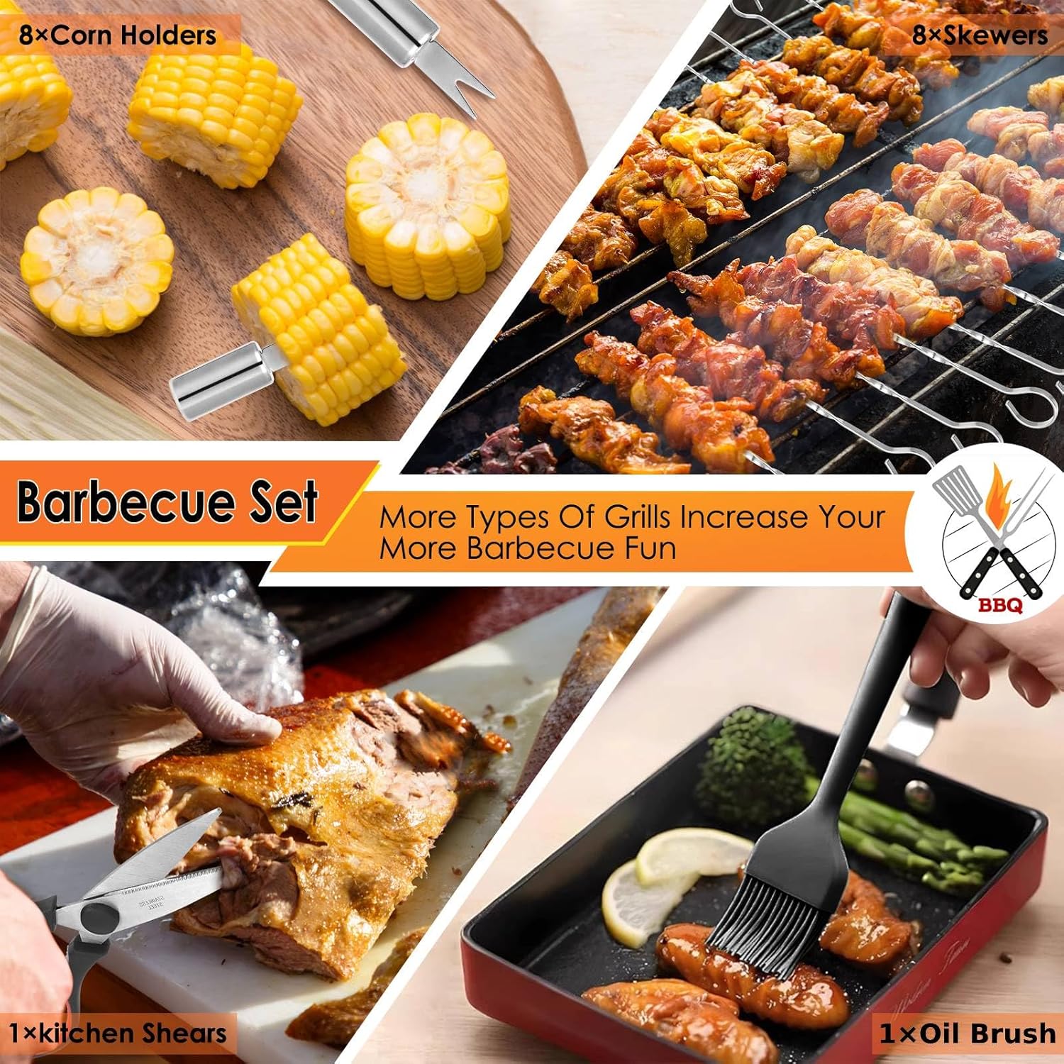 34Pcs Heavy Duty Grill Tools S - مراجعة Camp Utensil Set وسعره