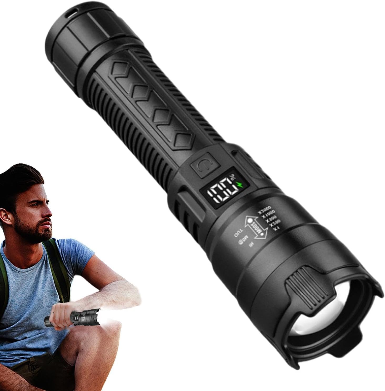 Tactical LED Flashlight 2000LM - مراجعة Outdoor Camping And Fishing وسعره