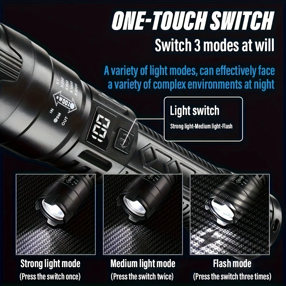 Tactical LED Flashlight 2000LM - مراجعة Outdoor Camping And Fishing وسعره