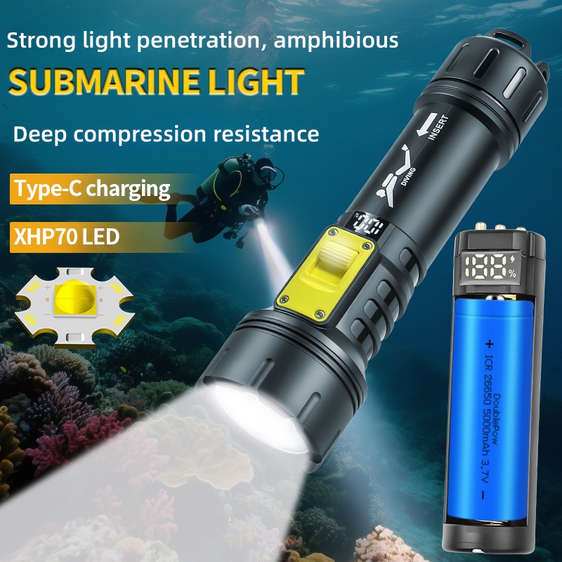 New XHP70 Diving Flashlight IP - مراجعة Outdoor Camping And Fishing وسعره