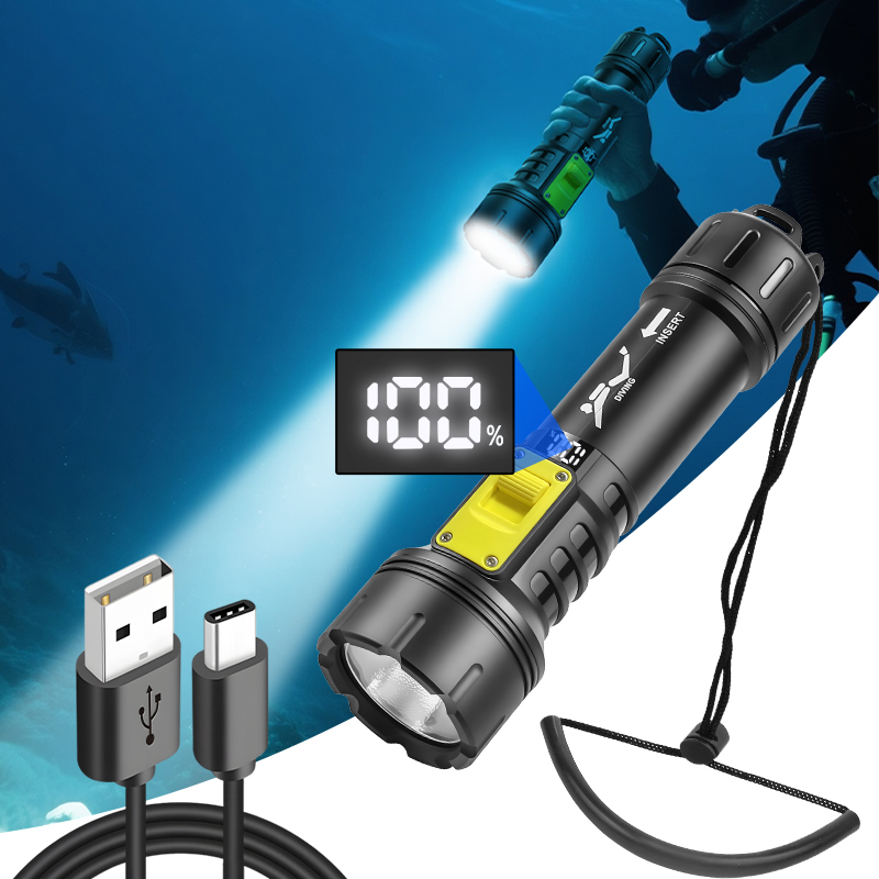 New XHP70 Diving Flashlight IP - مراجعة Outdoor Camping And Fishing وسعره