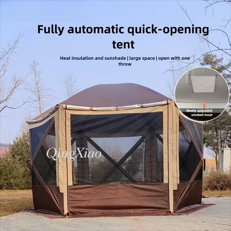 Hexagonal  Yurt Tent with Larg - مراجعة Outdoor Yurt Camping وسعره