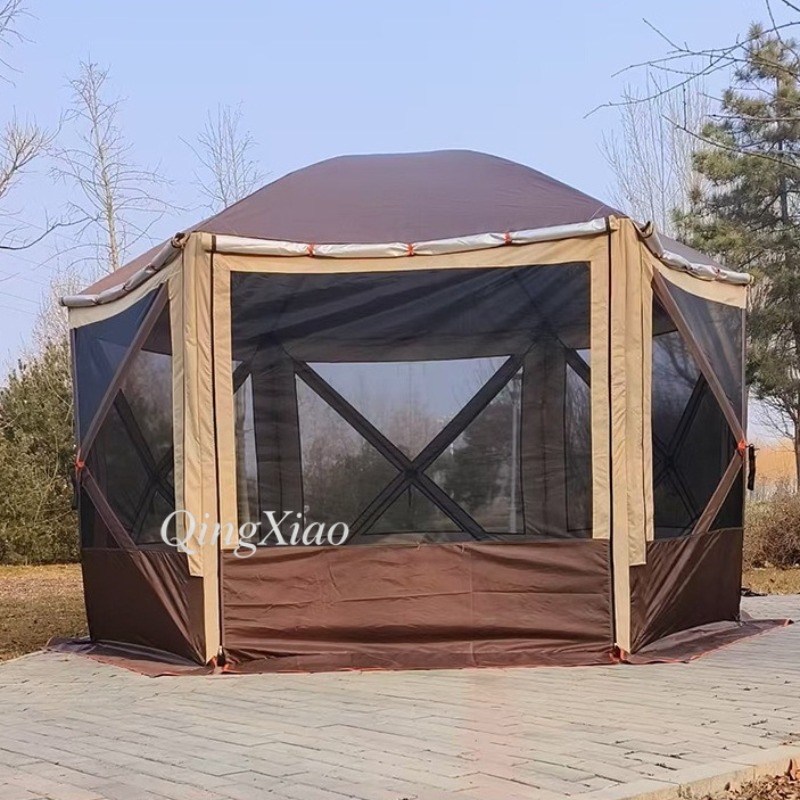 Hexagonal  Yurt Tent with Larg - مراجعة Outdoor Yurt Camping وسعره