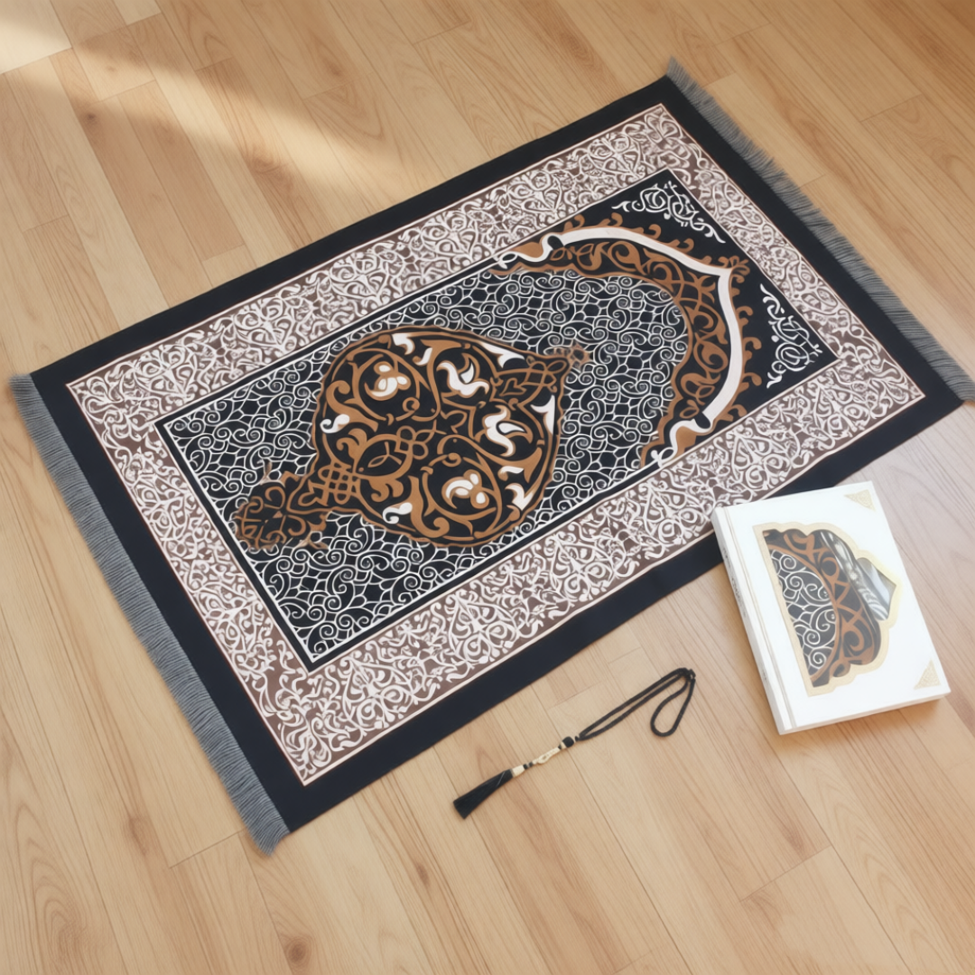 Muslim Prayer Rug with Tasbih  - مراجعة Camping Outdoor Or Indoor وسعره