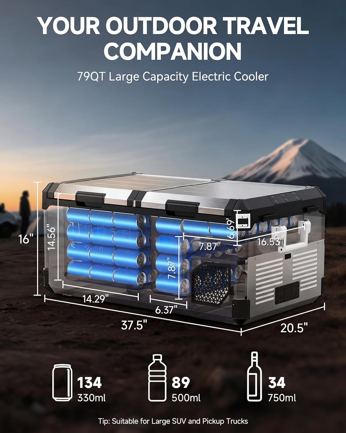 79 Quart Dual Zone Portable Ca - مراجعة Outdoor Camping Zone وسعره
