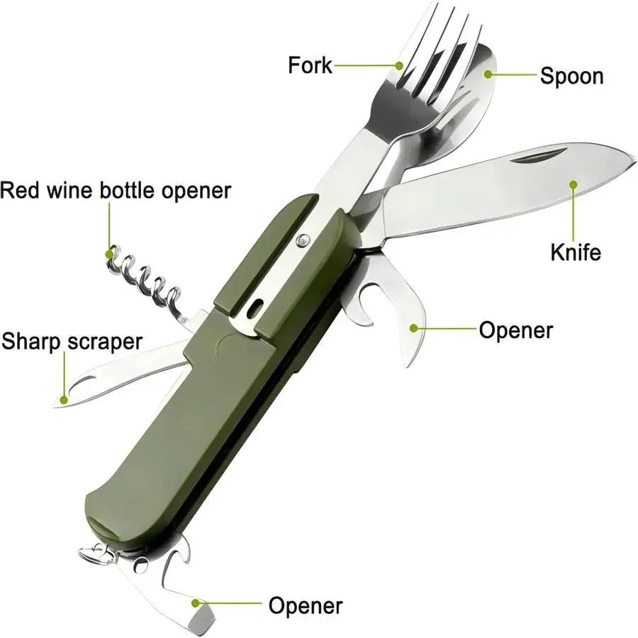 Camping Gear Portable Portable - مراجعة Camp Utensil Set وسعره
