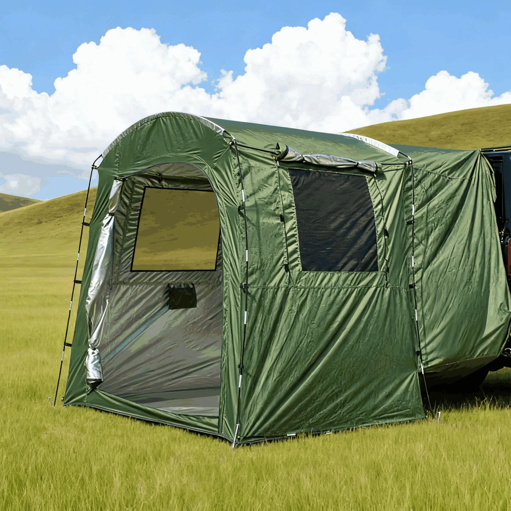 Outdoor Trunk Extension Tent 4 - مراجعة Outdoor Camping Van Tent وسعره