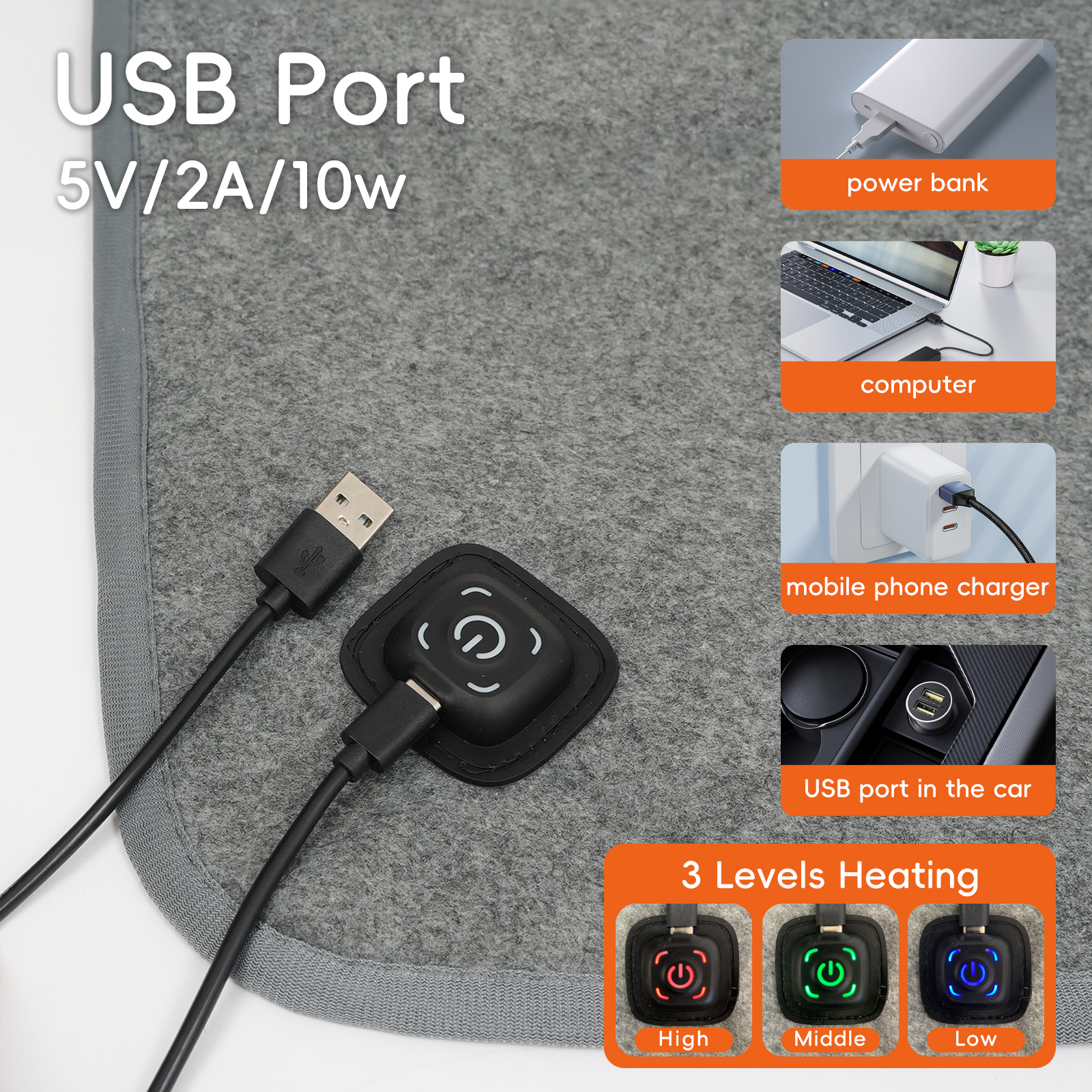 1PC USB MiElectric Heating Pad - مراجعة Outdoor Camping Zone وسعره