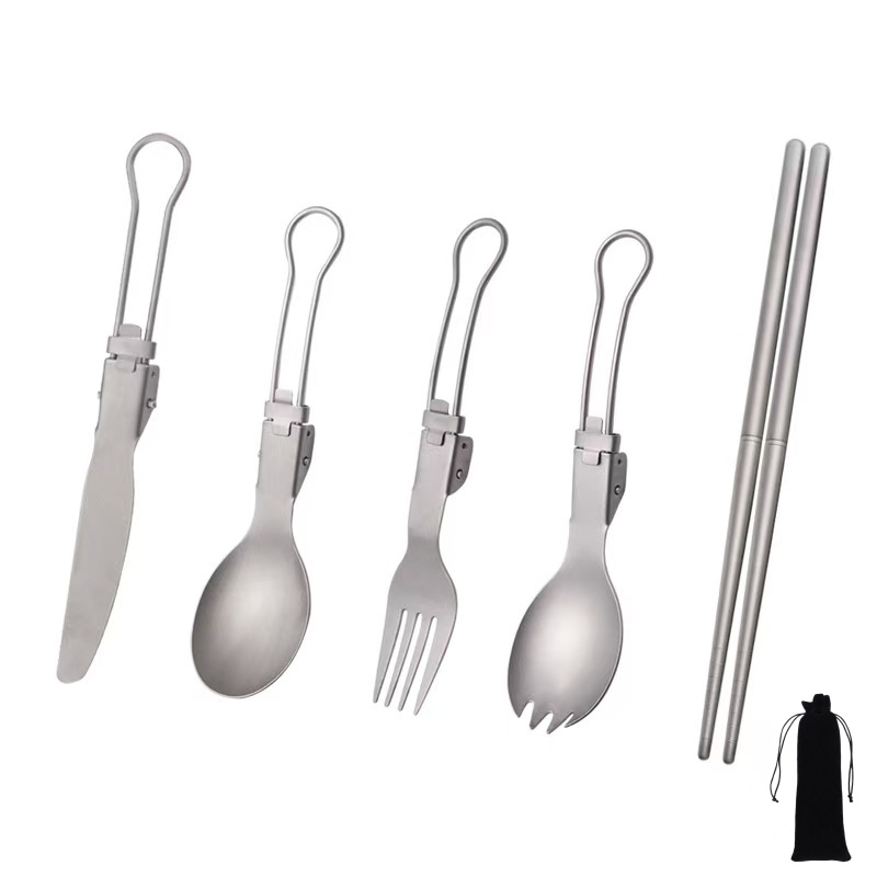 Titanium Foldable Utensil Set  - مراجعة Camp Utensil Set وسعره