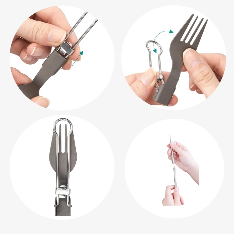 Titanium Foldable Utensil Set  - مراجعة Camp Utensil Set وسعره