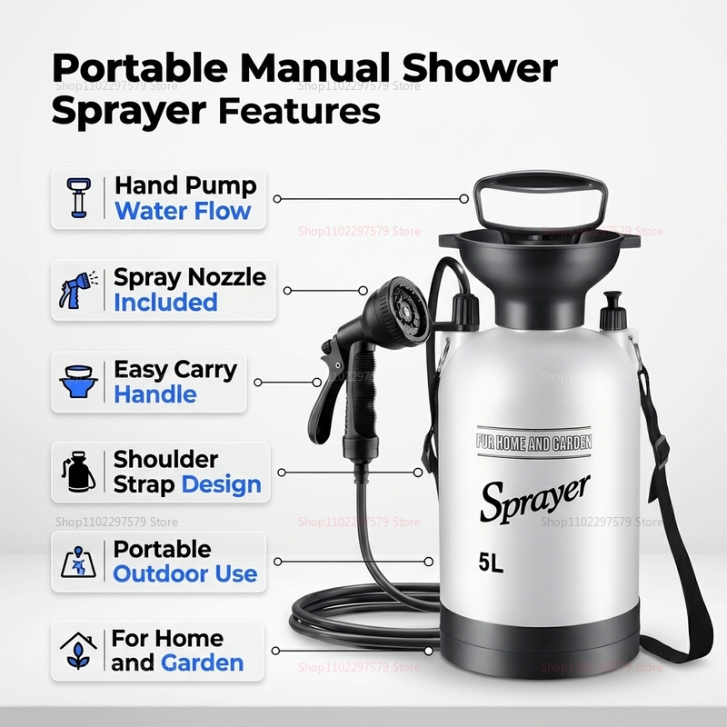 Portable Camping Shower 5L Man - مراجعة Outdoor Camping Backpack وسعره