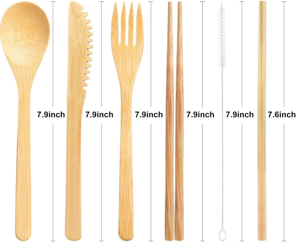 Boao 4 Sets Bamboo Utensils: R - مراجعة Camp Utensil Set وسعره