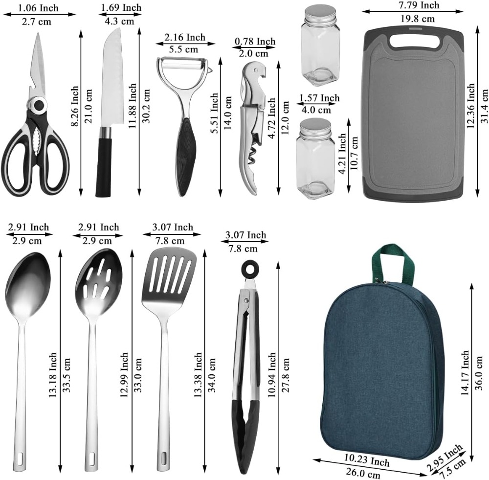 Camping Cooking Utensil Set 10 - مراجعة Camp Utensil Set وسعره