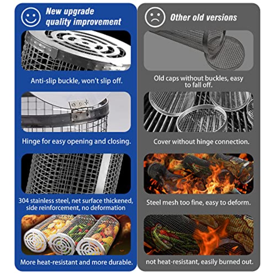 Outdoor Grilling Baskets Grill - مراجعة Camp Utensil Set وسعره