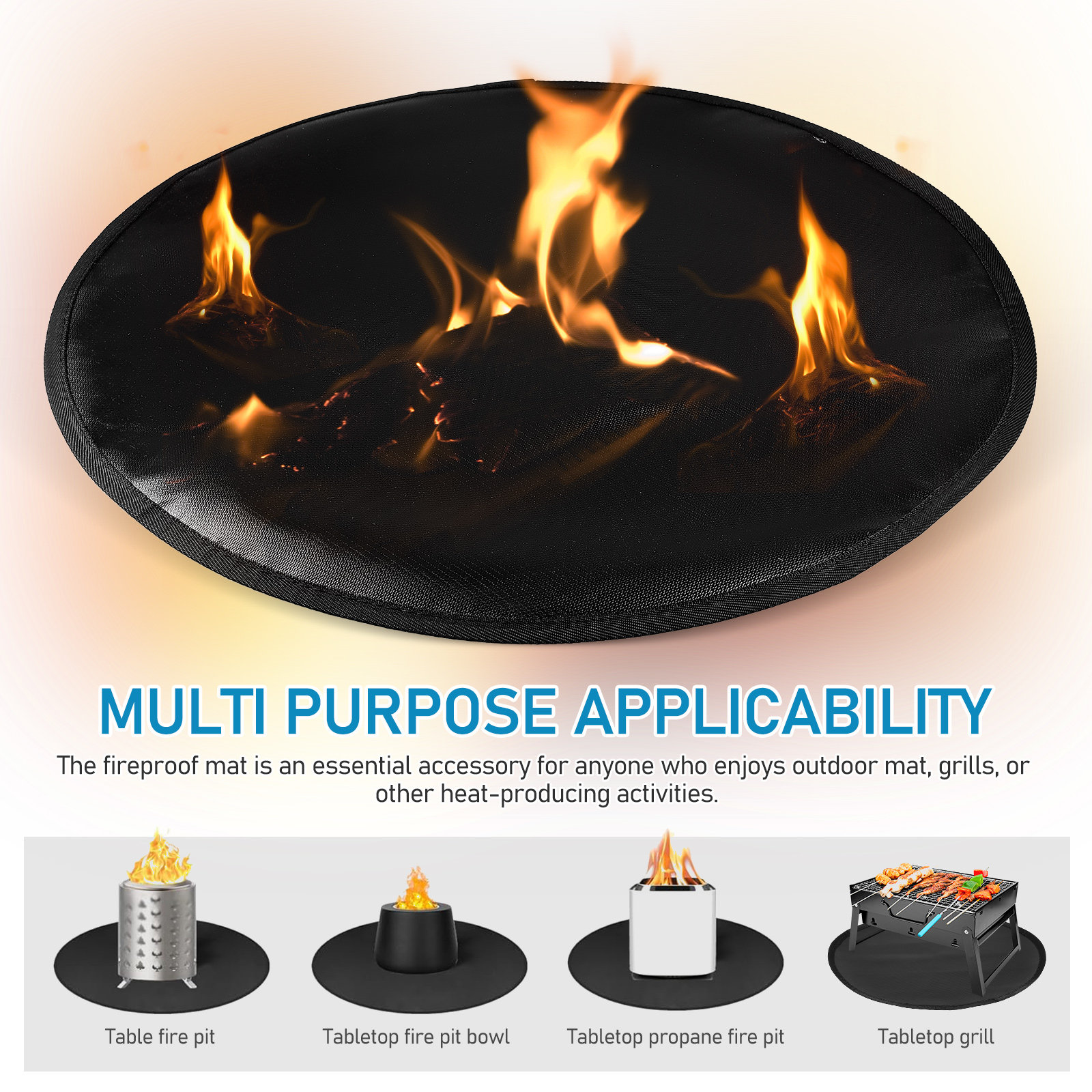 Fire Pit Mat Silicone Fireproo - مراجعة Outdoor Gas Stove وسعره
