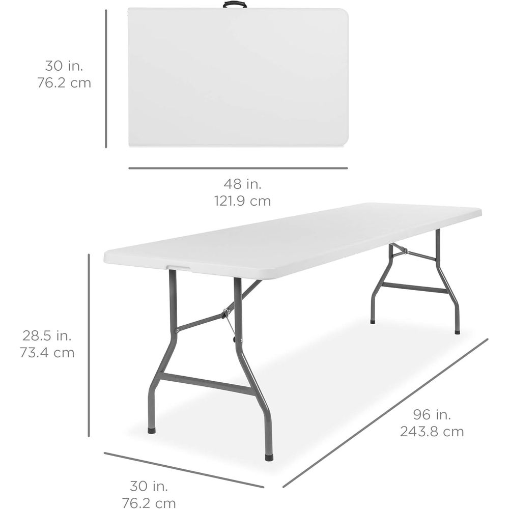 8t Plastic olding Table, Indoo - مراجعة Camping Outdoor Or Indoor وسعره