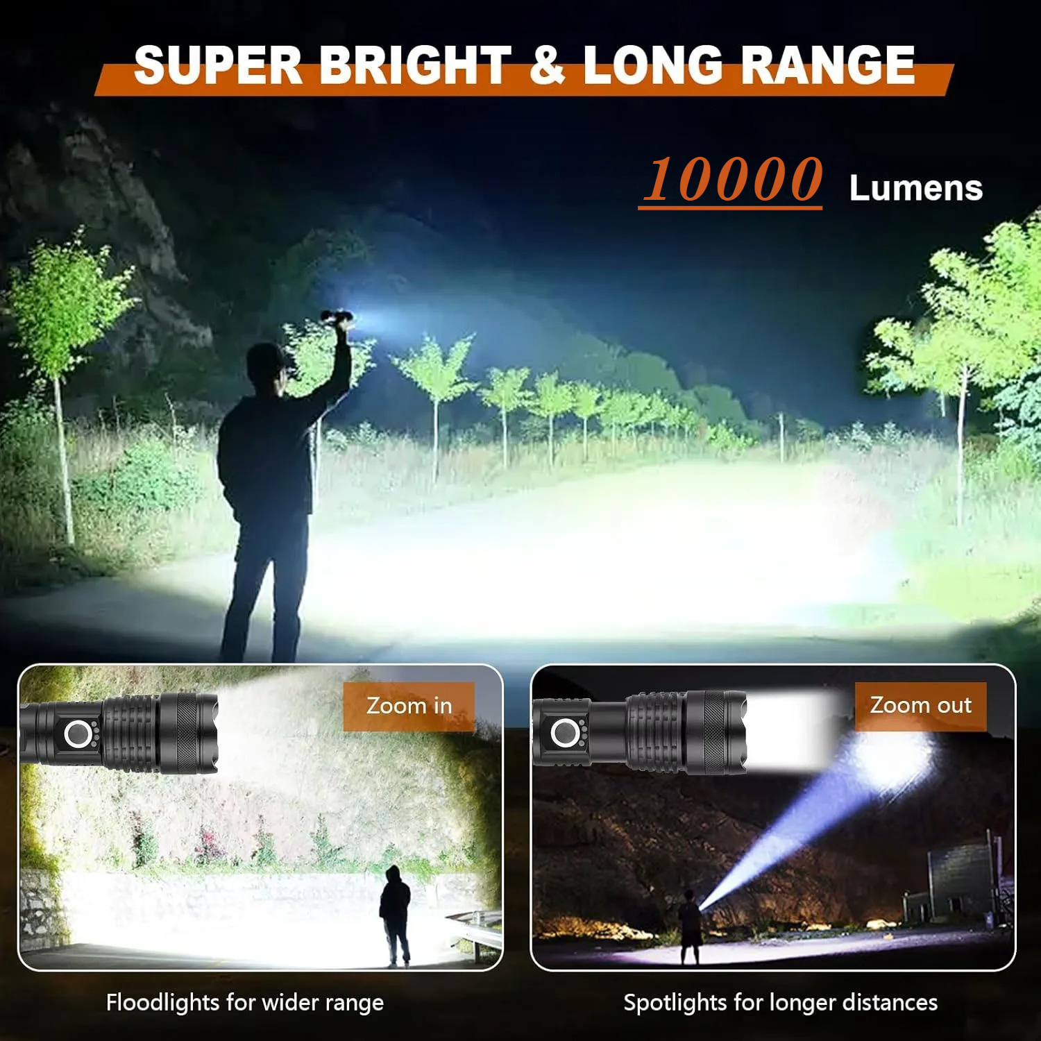 High Power LED Flashlight Rech - مراجعة Outdoor Camping And Fishing وسعره