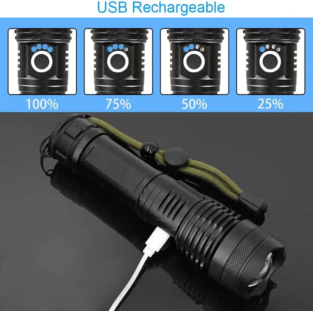 High Power LED Flashlight Rech - مراجعة Outdoor Camping And Fishing وسعره