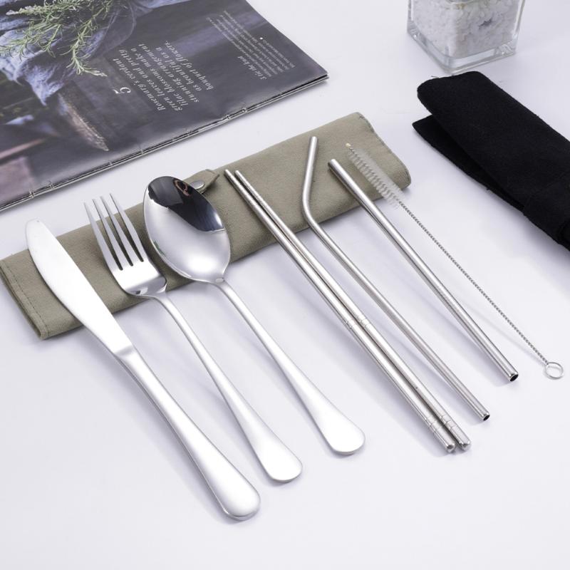 8Pcs/Set Tableware Travel Cutl - مراجعة Camp Utensil Set وسعره