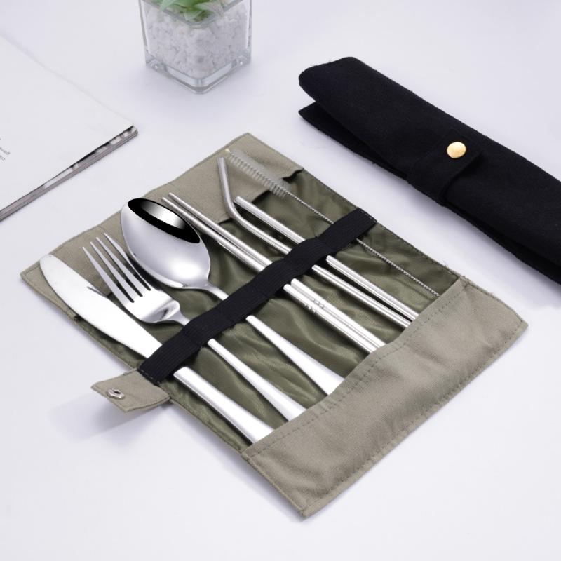 8Pcs/Set Tableware Travel Cutl - مراجعة Camp Utensil Set وسعره