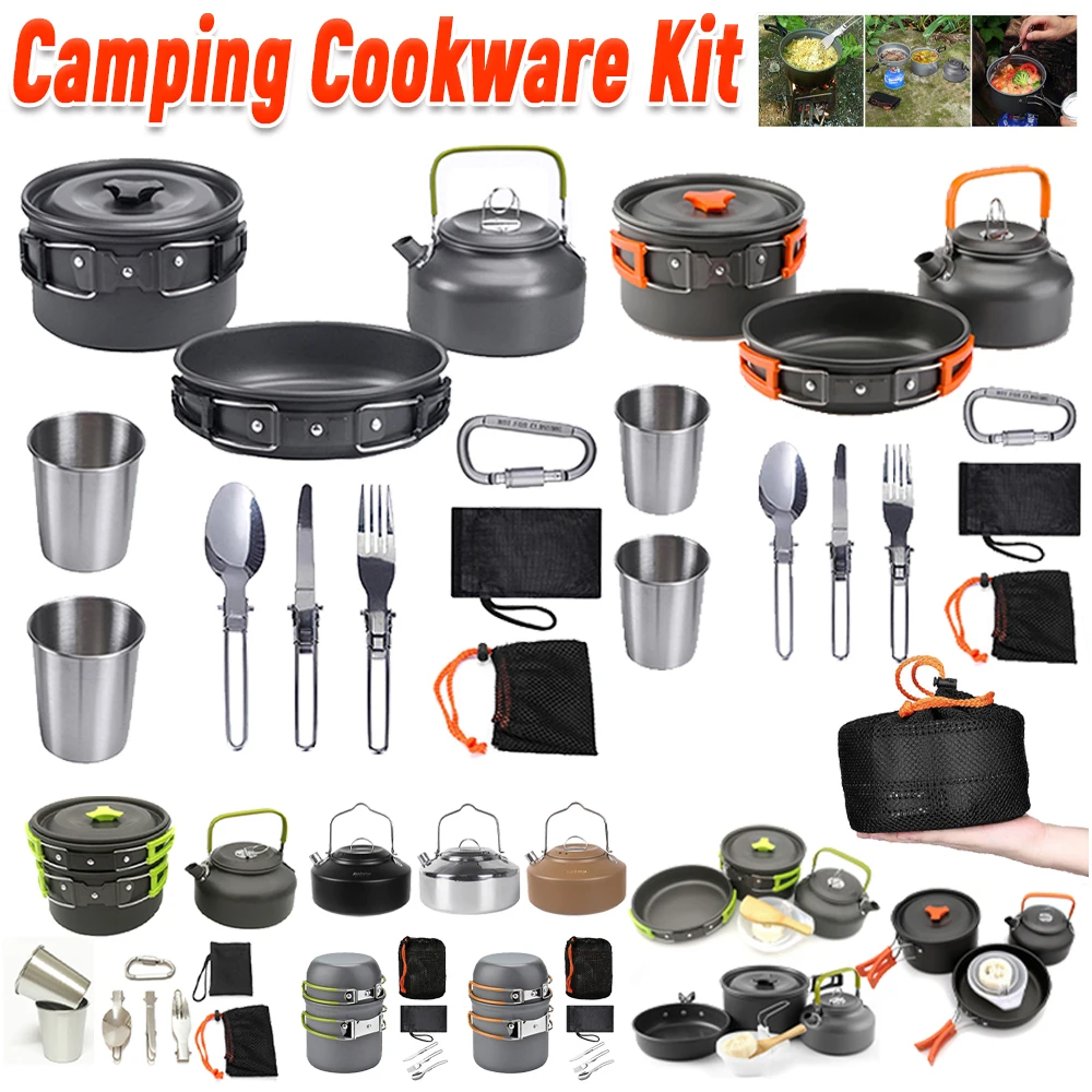 Camping Cookware Kit Kettle Po - مراجعة Camp Utensil Set وسعره