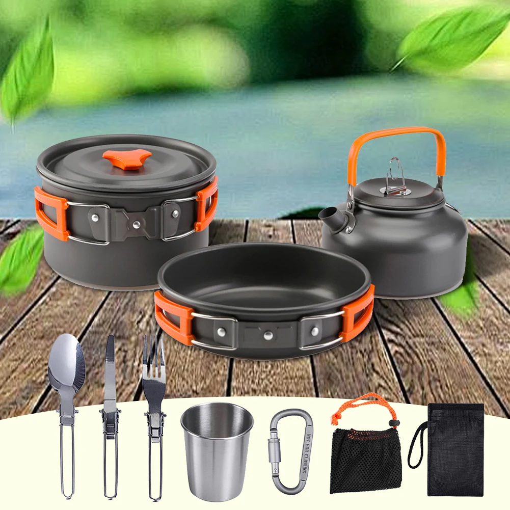 Camping Cookware Kit Kettle Po - مراجعة Camp Utensil Set وسعره