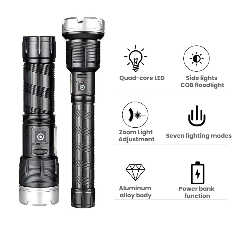 High-power LED Flashlight Tele - مراجعة Outdoor Camping And Fishing وسعره